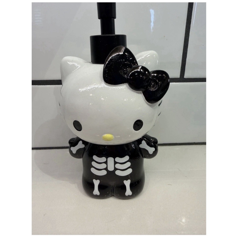 Hello Kitty Halloween Skeleton Soap Dispenser Black, White 8" NEW